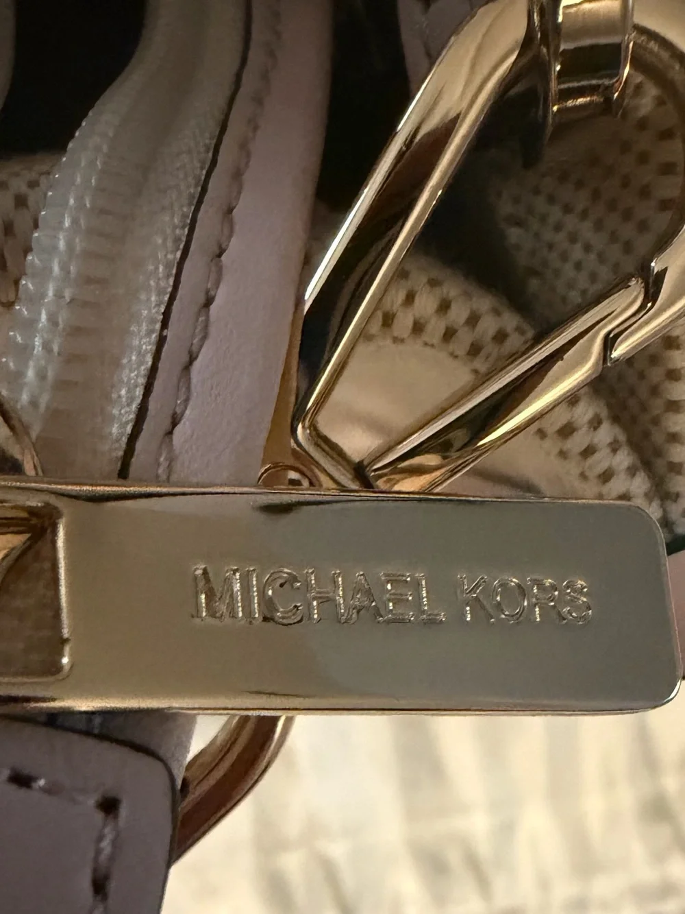 Michael Kors Blush Pink Leather & Canvas Satchel